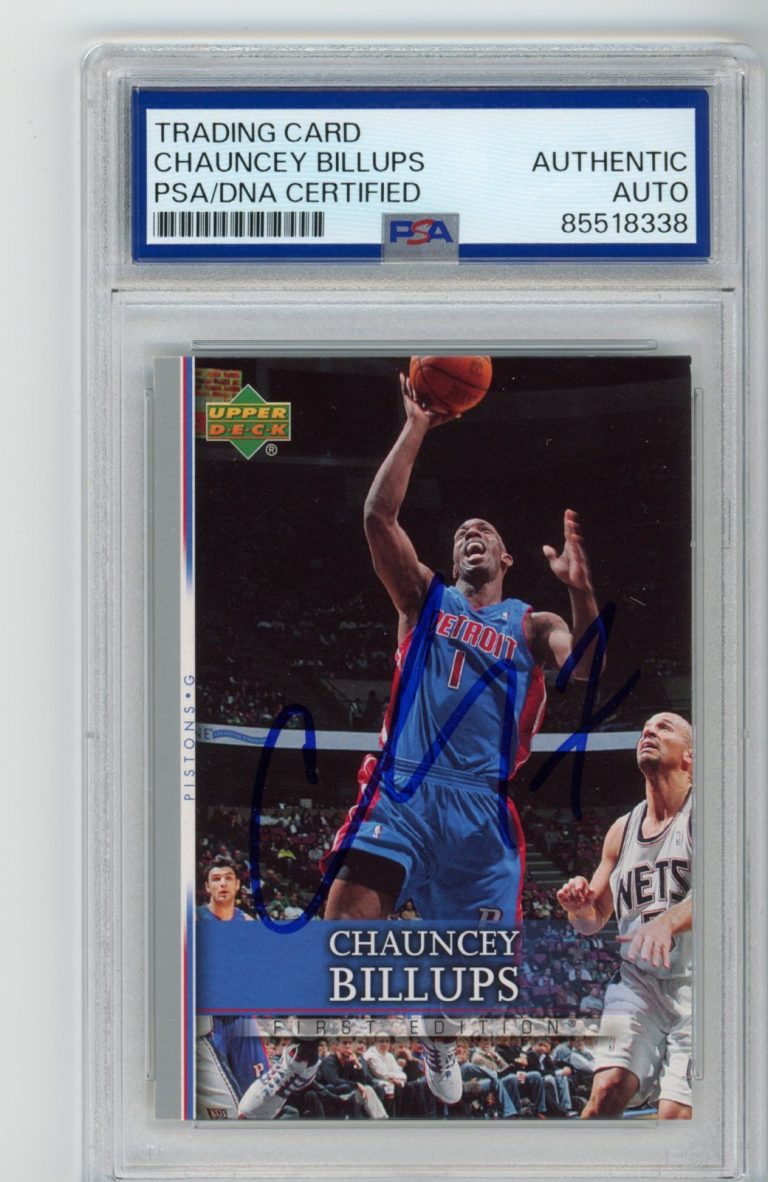 Signed Basketball Card Auto Chauncey Billups 2007-08 Upper Deck First Ed PSA/DNA