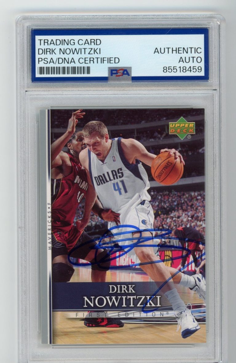 Signed Basketball Card Auto Dirk Nowitzki 2007-08 Upper Deck First Ed. PSA/DNA