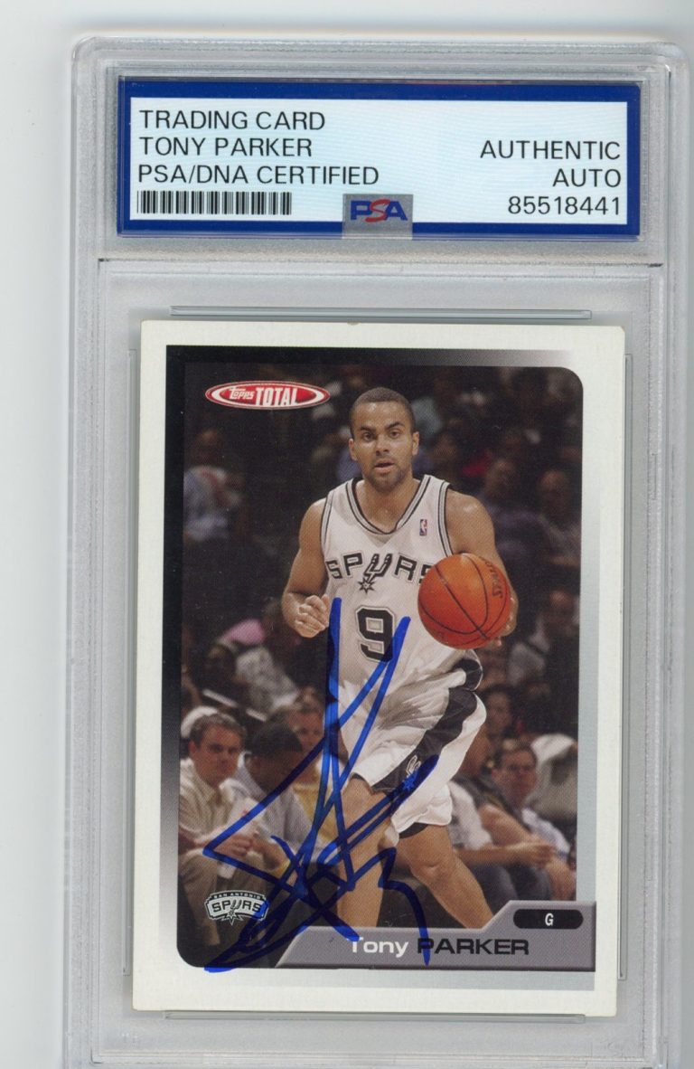 Signed Basketball Card Auto Tony Parker 2005-06 Topps Total #213 Spurs PSA/DNA