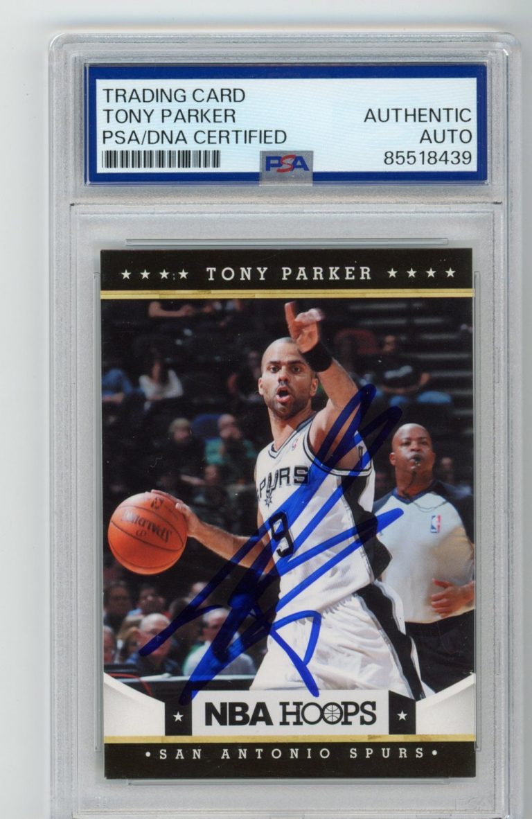 Signed Basketball Card Auto Tony Parker 2012-13 Panini Hoops #71 Spurs PSA/DNA