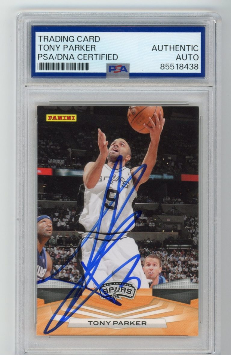 Signed Basketball Card Auto Tony Parker 2009-10 Panini #200 Spurs PSA/DNA