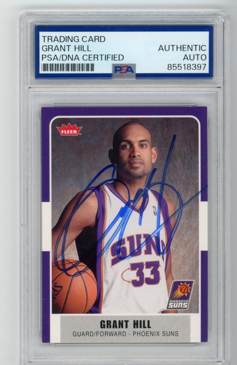 Signed Basketball Card Auto Grant Hill 2007-08 Fleer #188 Phoenix Suns PSA/DNA