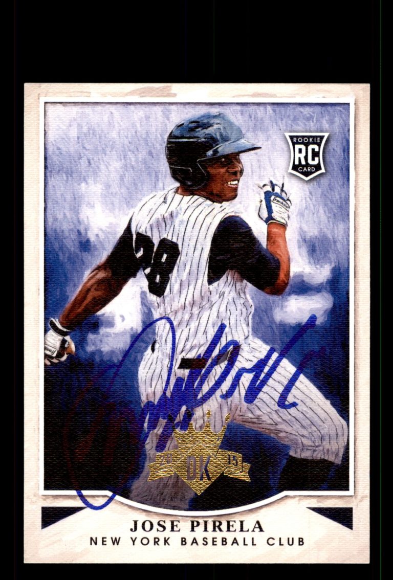 Signed Baseball Card Auto Jose Pirela 2015 Panini Diamond Kings #194 Yankees
