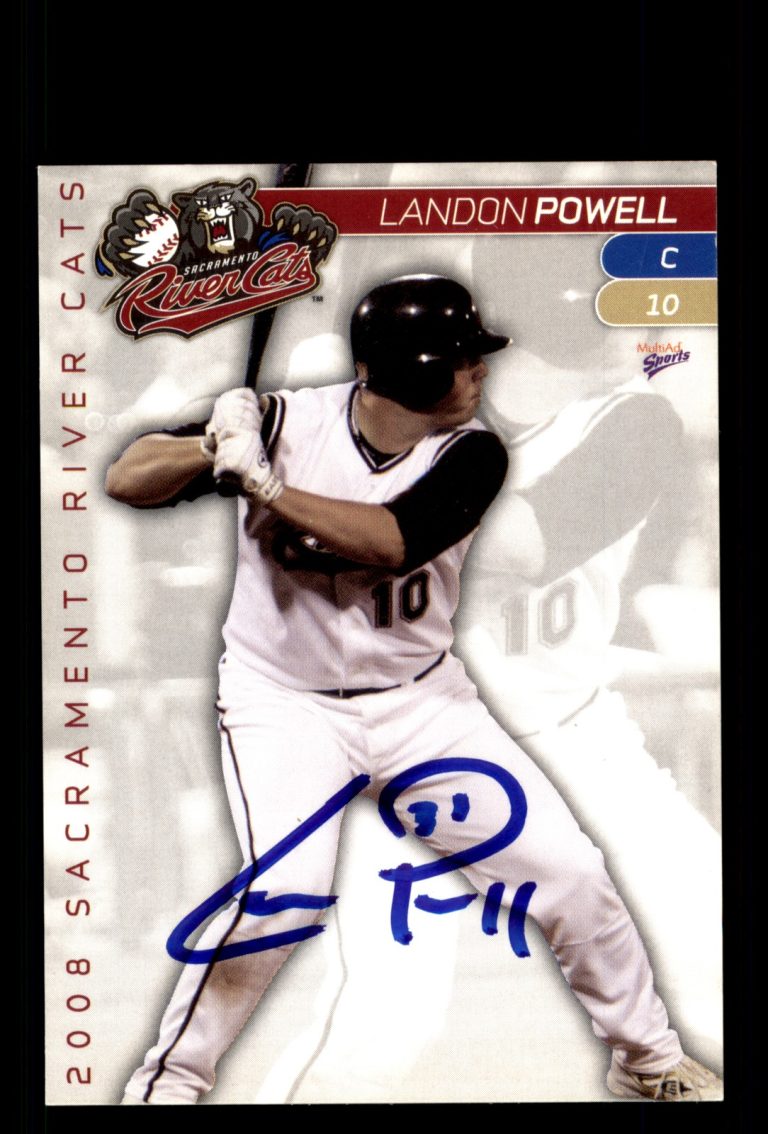 Signed Baseball Card Auto Landon Powell 2008 MultiAd Sacramento River Cats #23