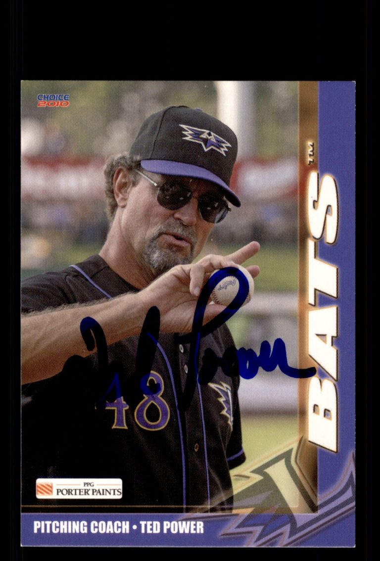 Signed Baseball Card Auto Ted Power 2010 Choice Louisville Bats