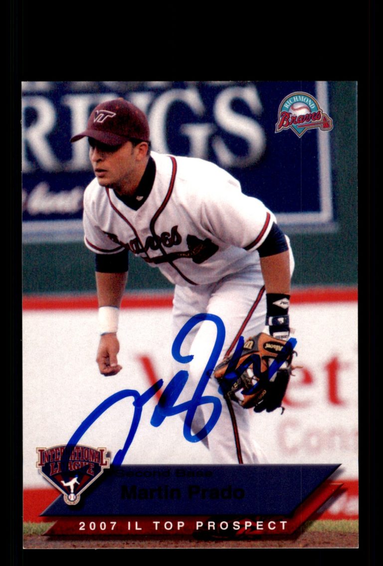 Signed Baseball Card Auto Martin Prado 2007 International League Top Prospects