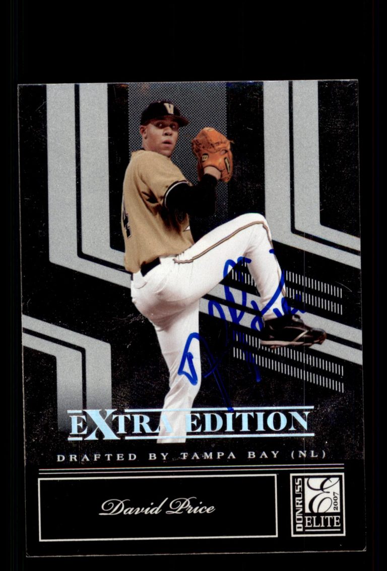 Signed Baseball Card Auto David Price 2007 Donruss Elite #5 Rays