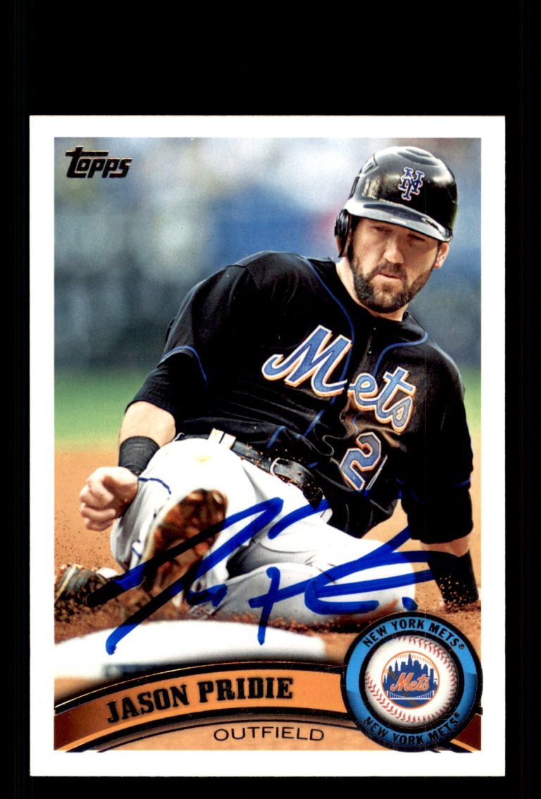 Signed Baseball Card Auto Jason Pridie 2011 Topps #US11 New York Mets