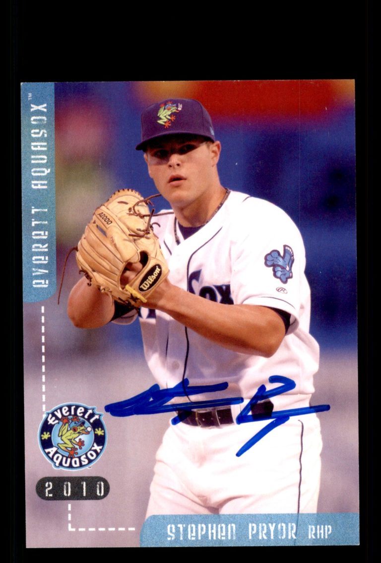 Signed Baseball Card Auto Stephen Pryor 2010 Grandstand Everett AquaSox