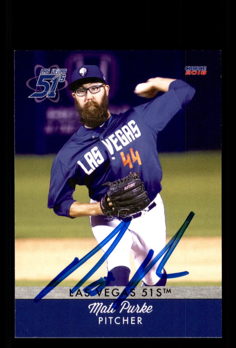 Signed Baseball Card Auto Matt Purke 2018 Choice Las Vegas 51s #20 Las Vegas 51s
