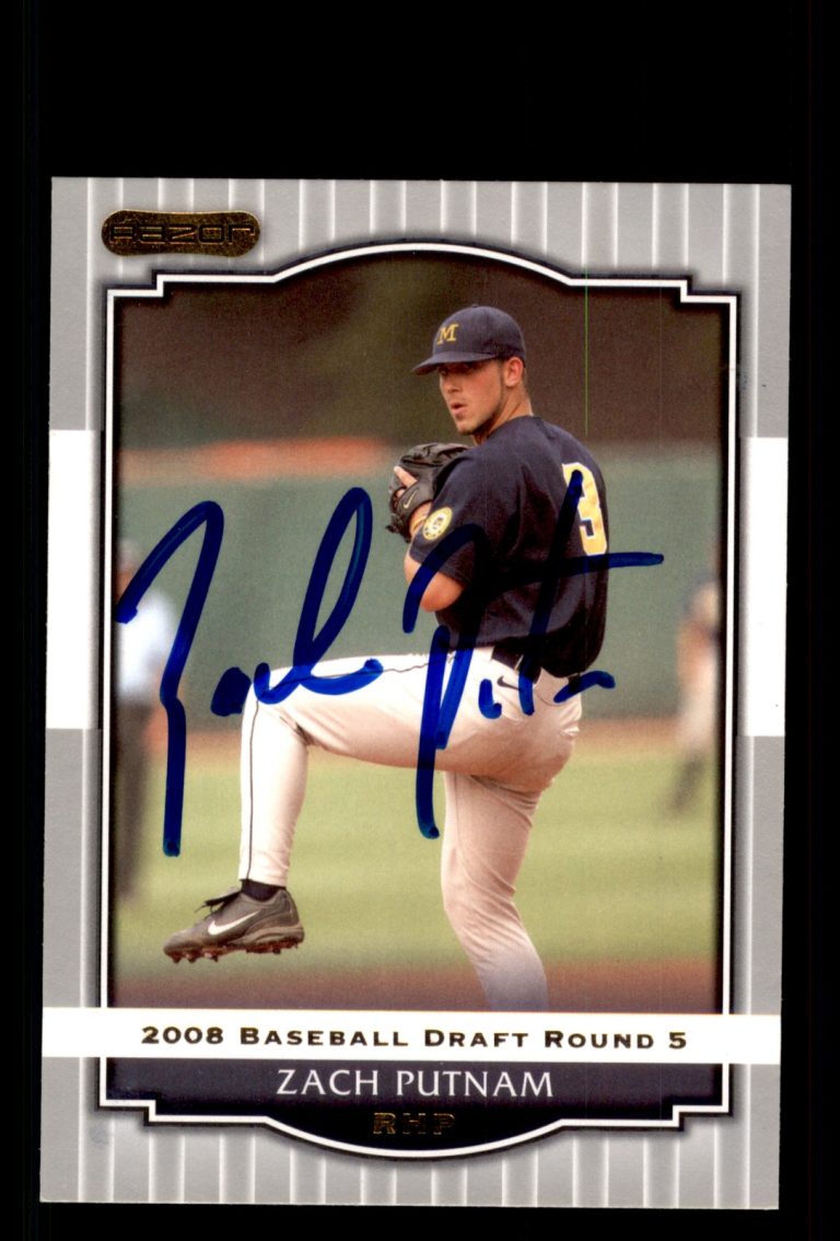 Signed Baseball Card Auto Zach Putnam 2008 Razor #90 Michigan