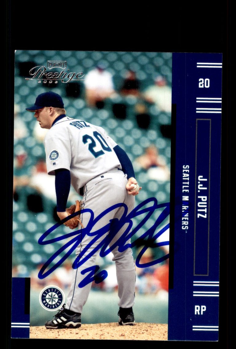 Signed Baseball Card Auto J.J. Putz 2005 Playoff Prestige #28 Seattle Mariners