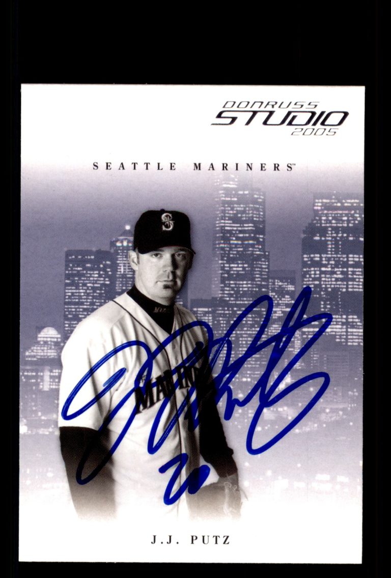 Signed Baseball Card Auto J.J. Putz 2005 Donruss Studio #252 Seattle Mariners