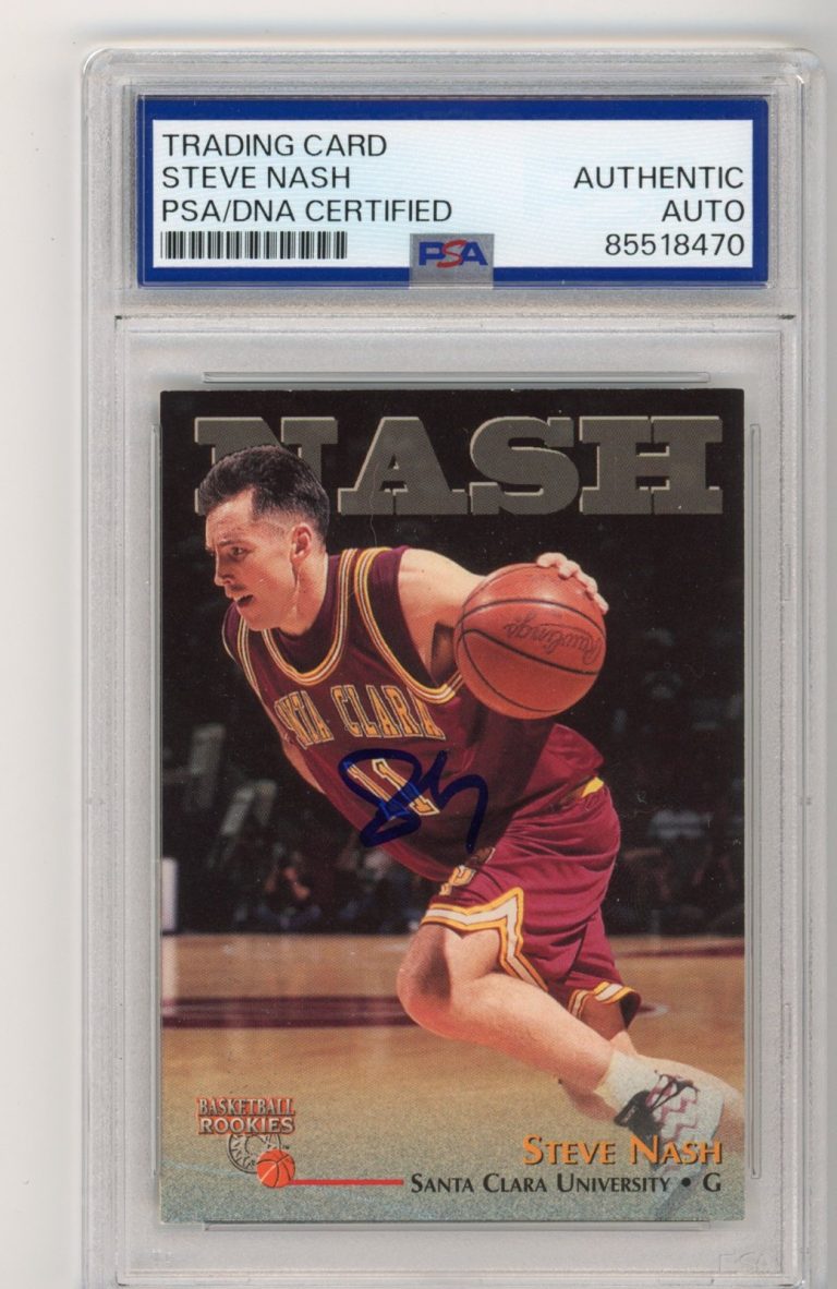 Signed Basketball Card Auto Steve Nash 1996 Score Board #18 HOF RC PSA/DNA
