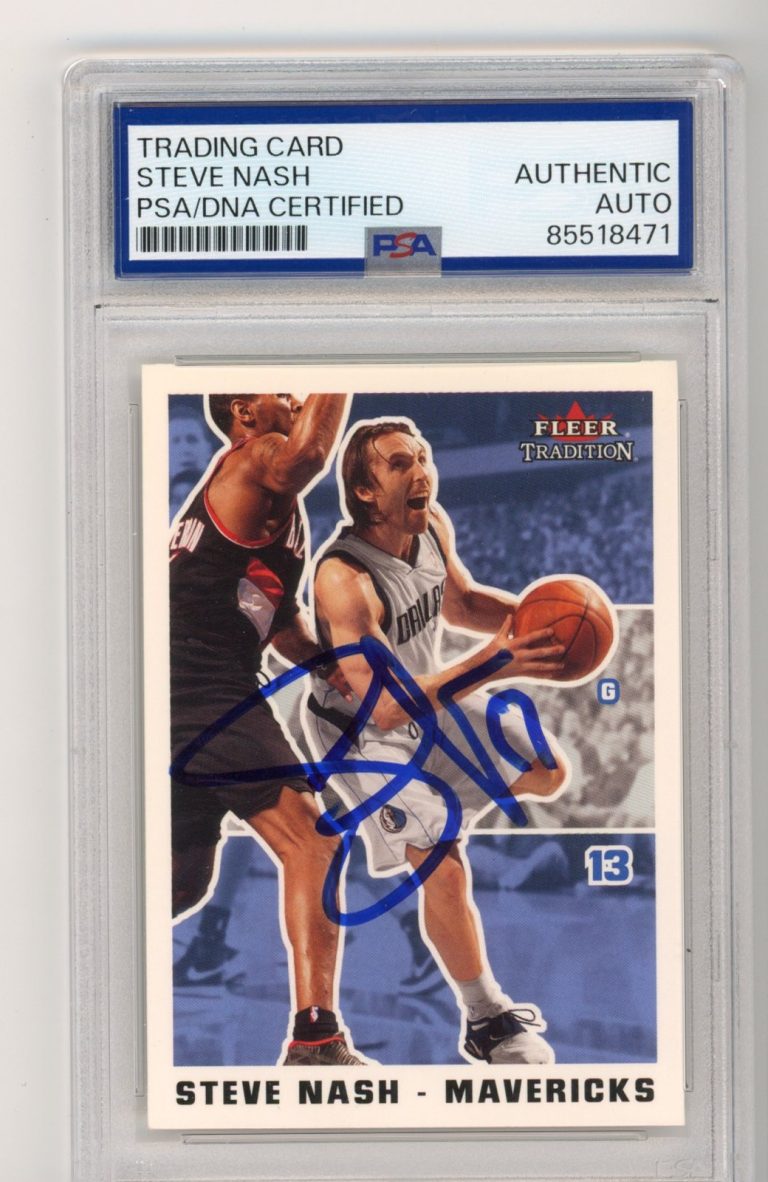 Signed Basketball Card Auto Steve Nash 2003-04 Fleer Tradition #110 HOF PSA/DNA