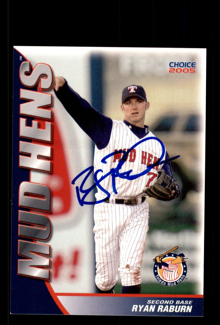 Signed Baseball Card Auto Ryan Raburn 2005 Choice Toledo Mud Hens