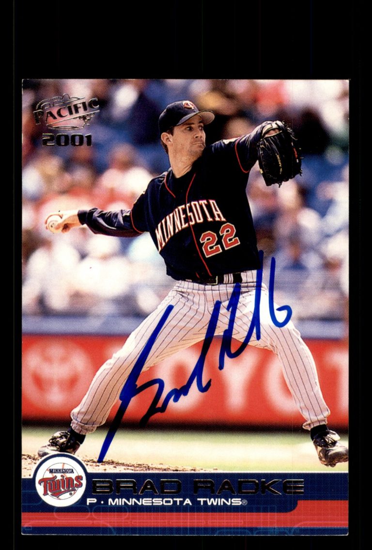 Signed Baseball Card Auto Brad Radke 2001 Pacific #249 Minnesota Twins
