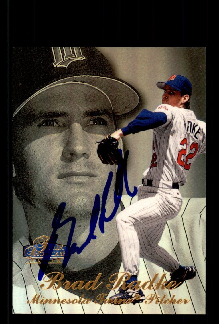 Signed Baseball Card Auto Brad Radke 1998 Flair Showcase #98 Minnesota Twins