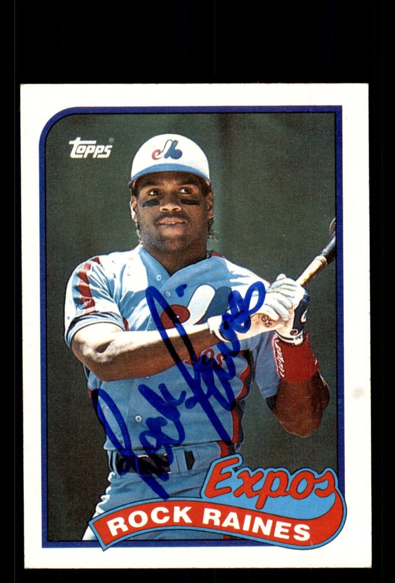 Signed Baseball Card Auto Tim Rock Raines 1989 Topps #560 Montreal Expos