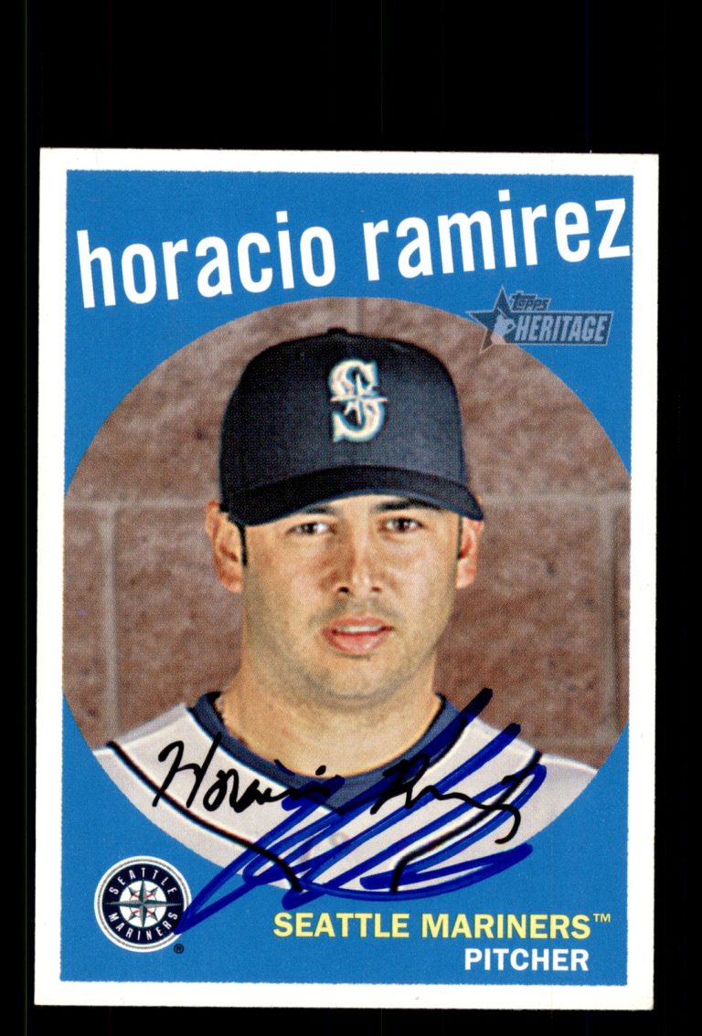 Signed Baseball Card Auto Horacio Ramirez 2008 Topps Heritage #269 Mariners