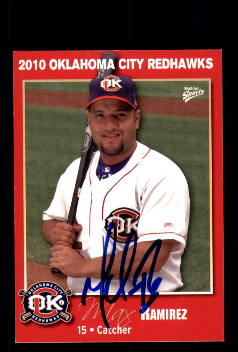 Signed Baseball Card Auto Max Ramirez 2010 MultiAd Oklahoma City RedHawks #21