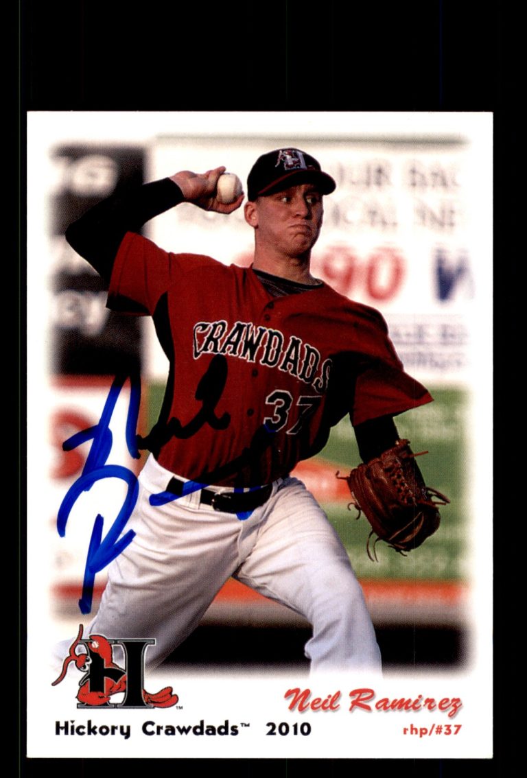 Signed Baseball Card Auto Neil Ramirez 2010 Grandstand Hickory Crawdads