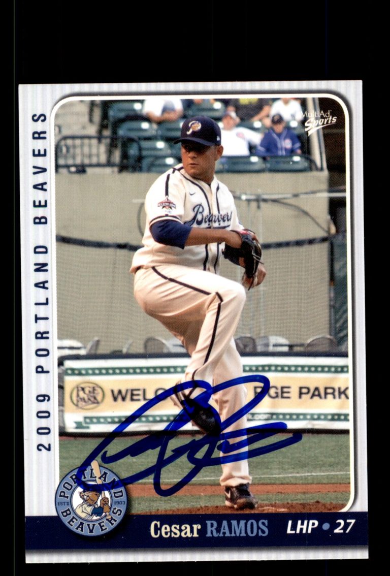 Signed Baseball Card Auto Cesar Ramos 2009 MultiAd Portland Beavers