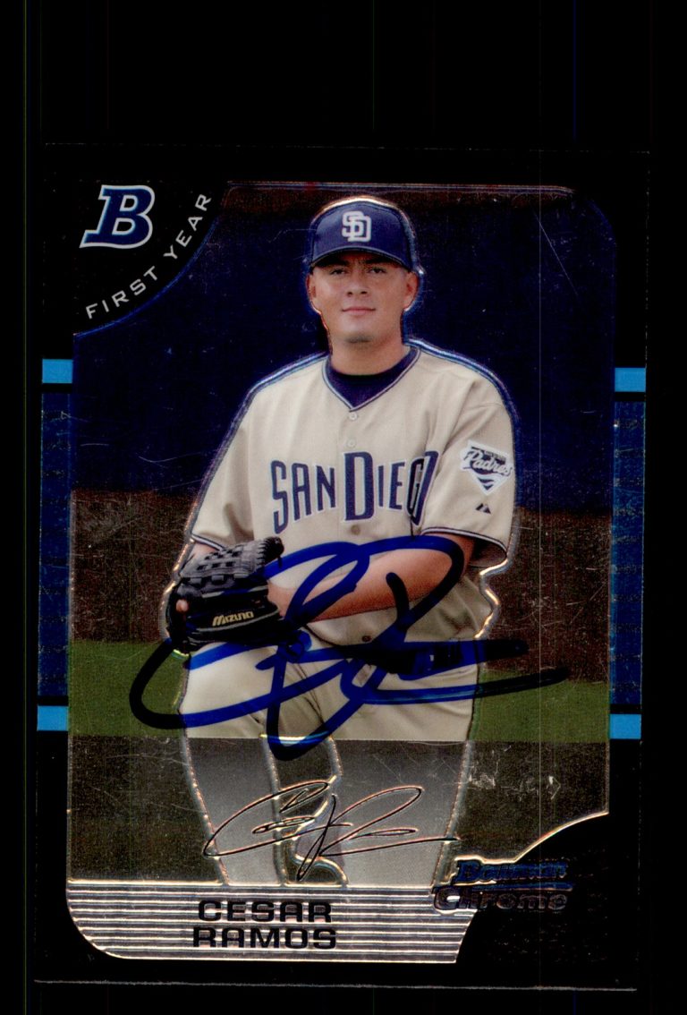 Signed Baseball Card Auto Cesar Ramos 2005 Bowman Chrome #BDP65 San Diego Padres