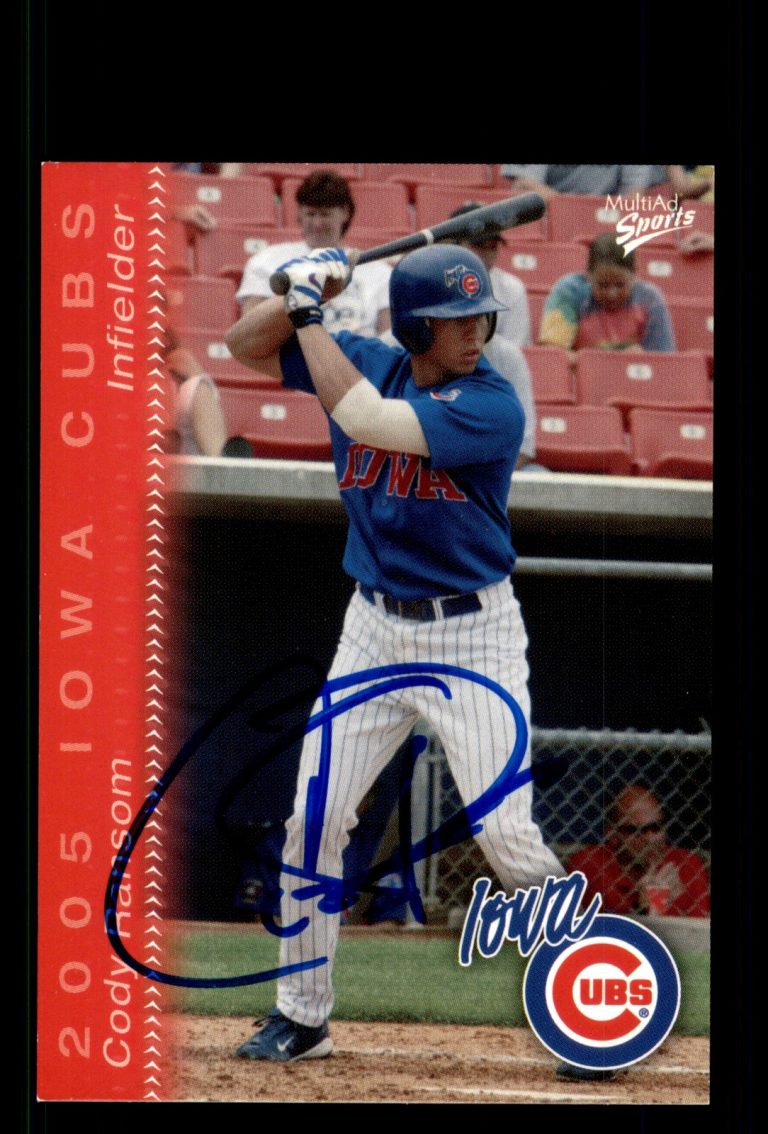 Signed Baseball Card Auto Cody Ransom 2005 MultiAd Iowa Cubs