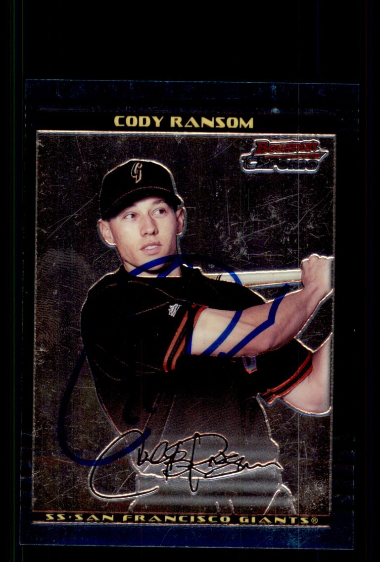 Signed Baseball Card Auto Cody Ransom 2002 Bowman Chrome #306 Giants