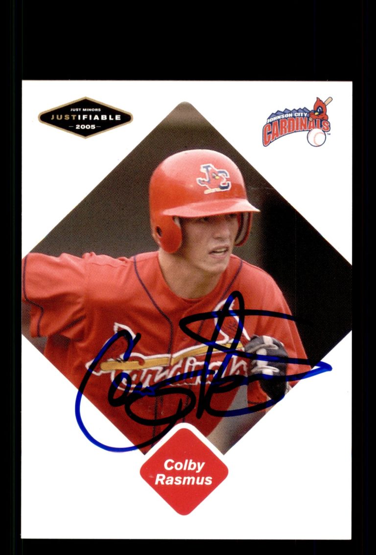 Signed Baseball Card Auto Colby Rasmus 2005 Justifiable #68 Cardinals