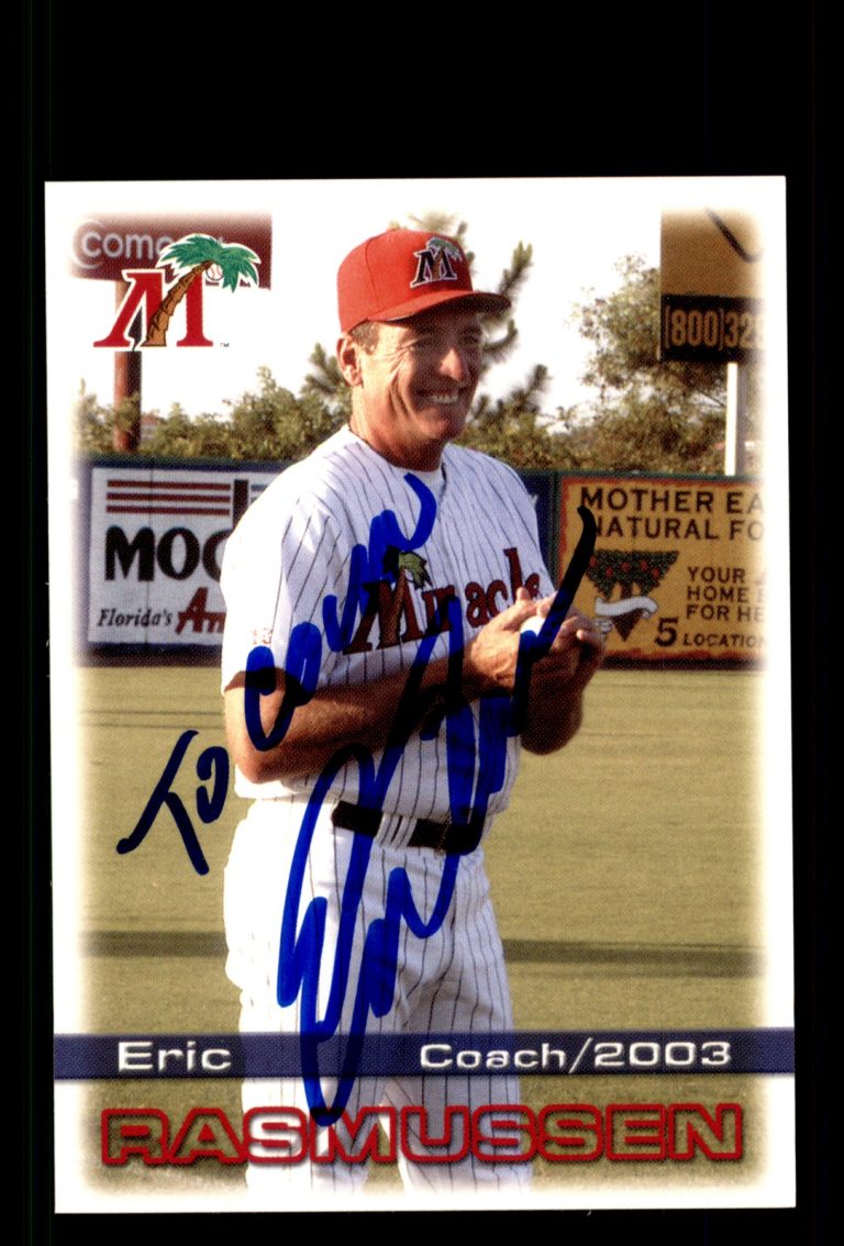 Signed Baseball Card Auto Eric Rasmussen 2003 Grandstand Fort Myers Miracle
