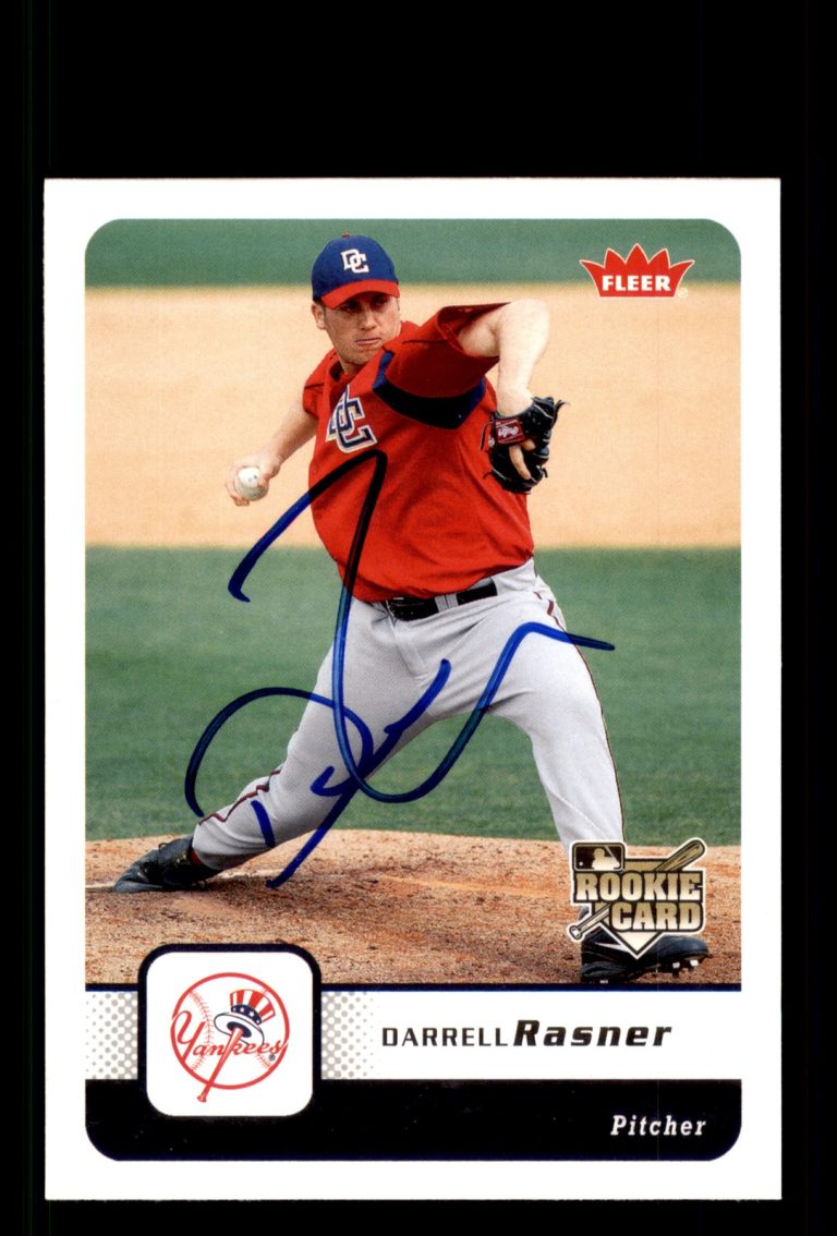 Signed Baseball Card Auto Darrell Rasner 2006 Fleer #218 Yankees Nationals