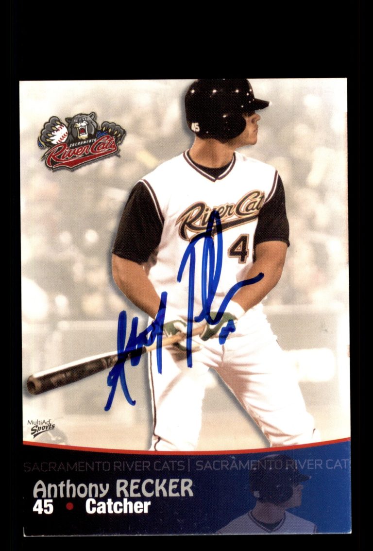 Signed Baseball Card Auto Anthony Recker 2009 MultiAd Sacramento River Cats