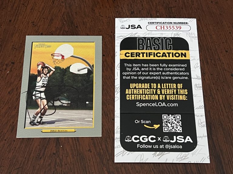 Signed Basketball Card Auto Larry Bird 2006-07 Topps Turkey Red #226 Celtics JSA