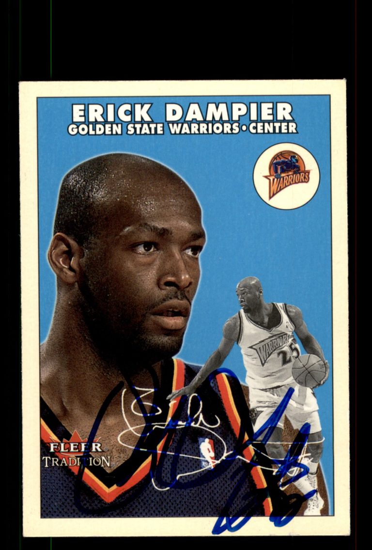 Signed Basketball Card Auto Erick Dampier 2000-01 Fleer Tradition #48 Warriors