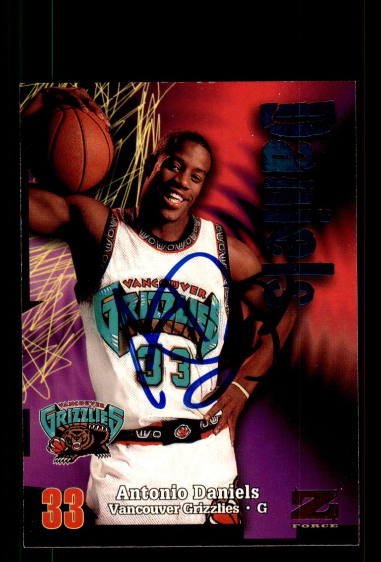 Signed Basketball Card Auto Antonio Daniels 1997-98 SkyBox Z-Force #175