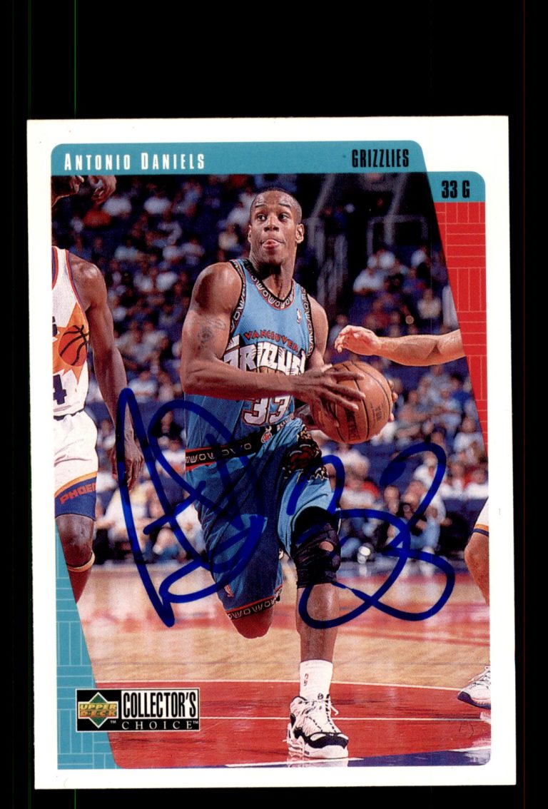 Signed Basketball Card Auto Antonio Daniels 1997-98 Collector's Choice #345