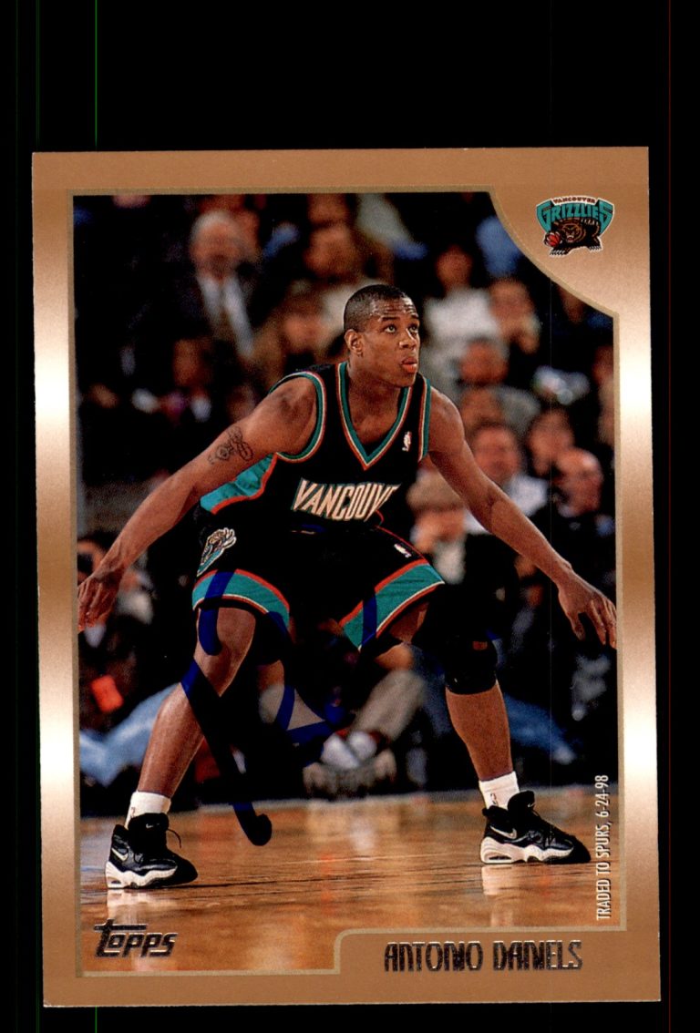 Signed Basketball Card Auto Antonio Daniels 1998-99 Topps #168 Grizzlies