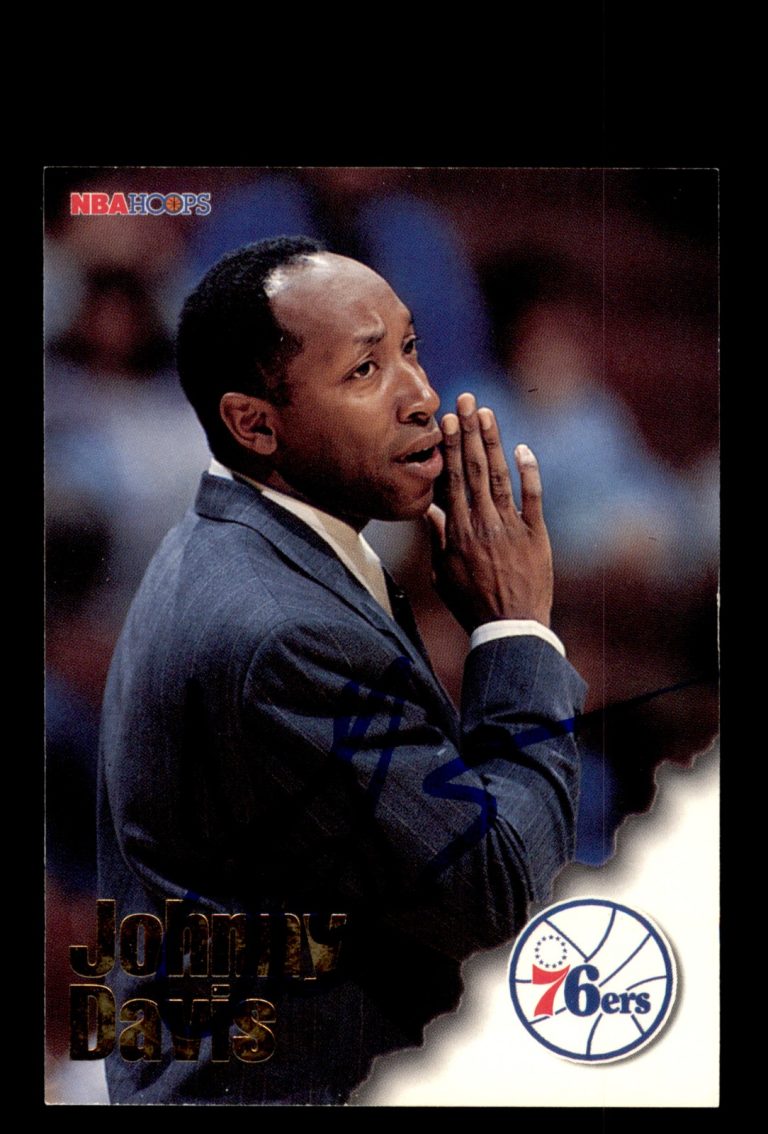 Signed Basketball Card Auto Johnny Davis 1996-97 Hoops #268 Philadelphia 76ers