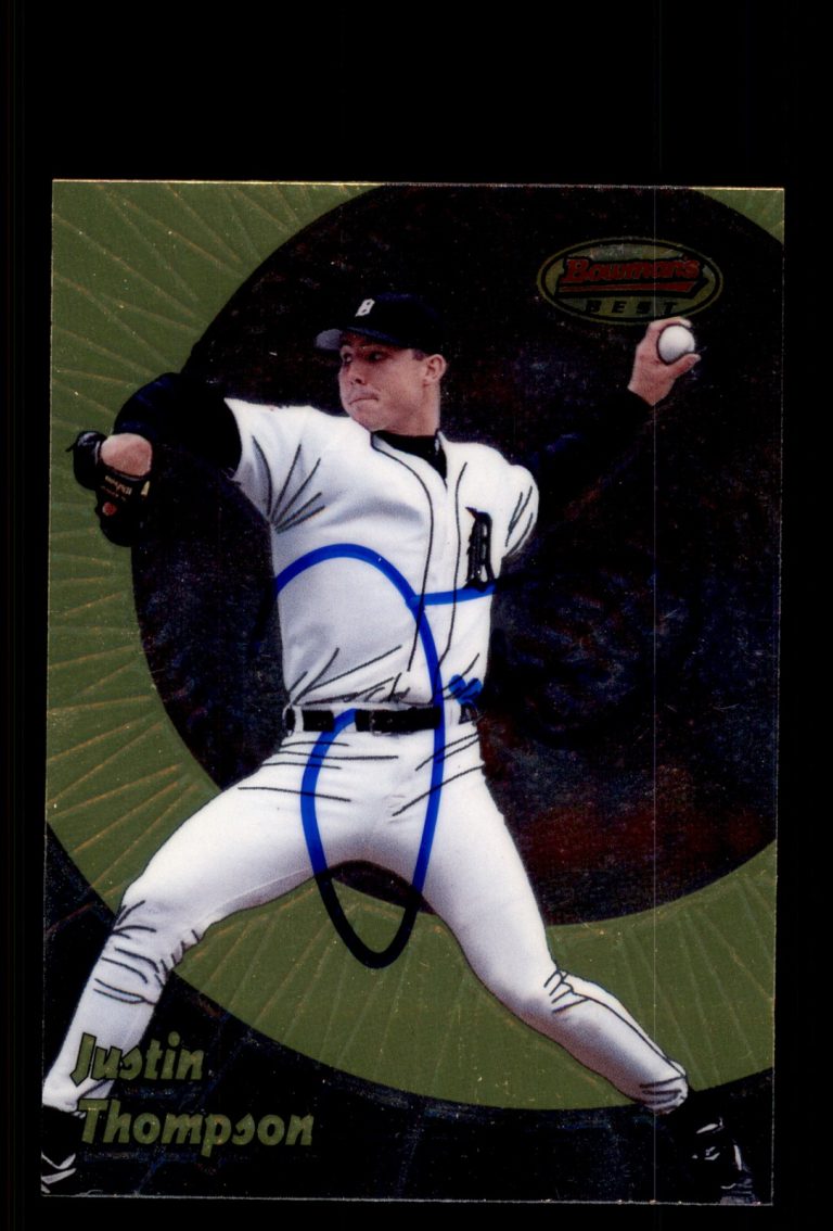 Signed Baseball Card Auto Justin Thompson 1998 Bowman's Best #26 Detroit Tigers