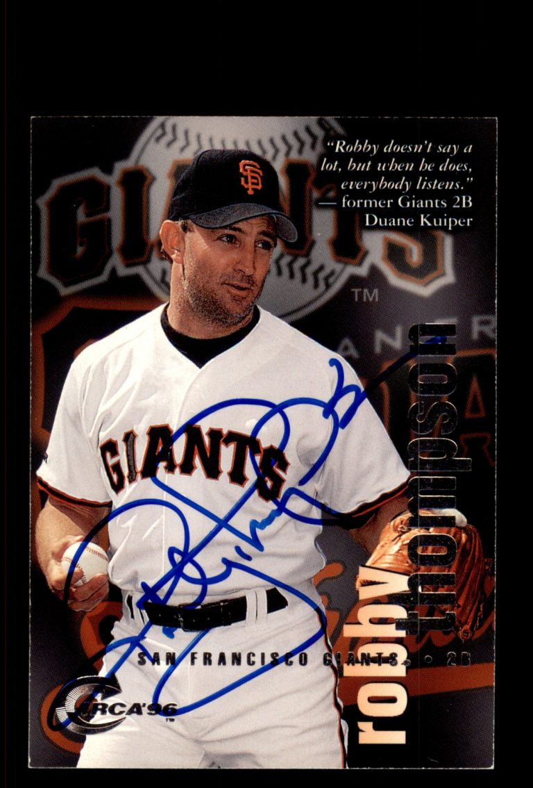 Signed Baseball Card Auto Robby Thompson 1996 Circa #195 San Francisco Giants