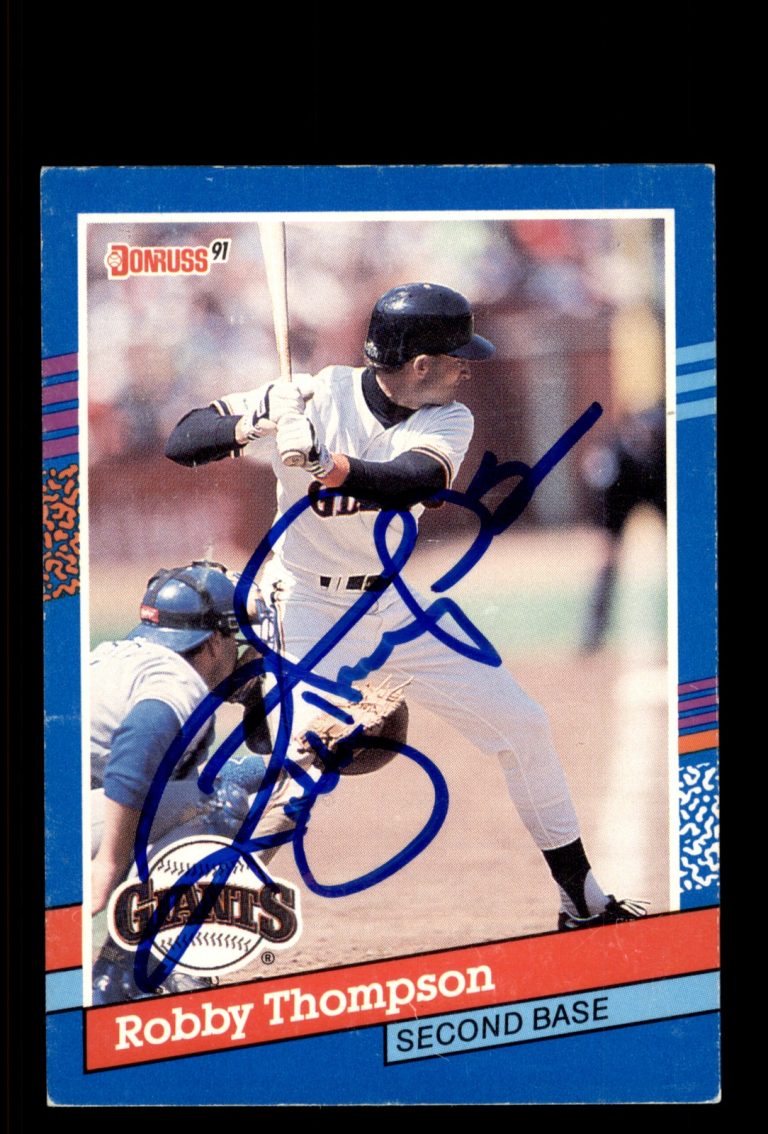 Signed Baseball Card Auto Robby Thompson 1991 Donruss #363 San Francisco Giants
