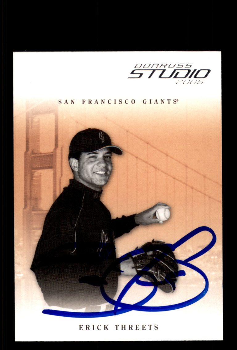 Signed Baseball Card Auto Erick Threets 2005 Donruss Studio #240 Giants