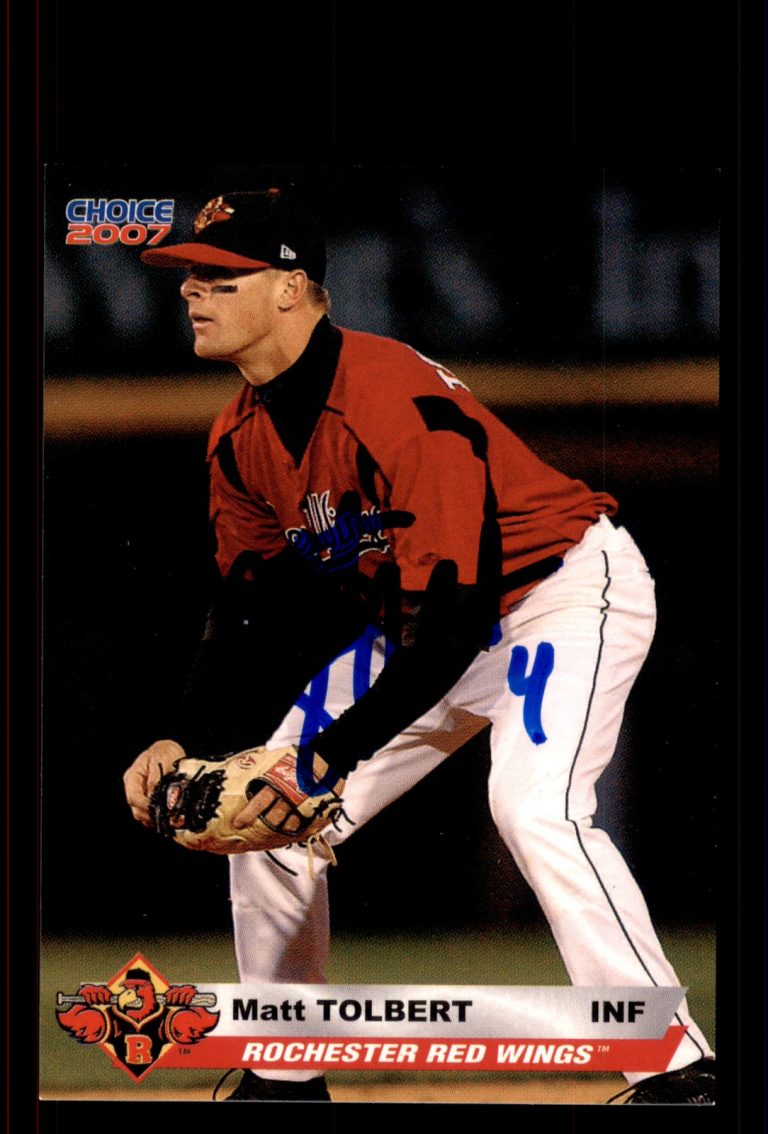 Signed Baseball Card Auto Matt Tolbert 2007 Choice Rochester Red Wings