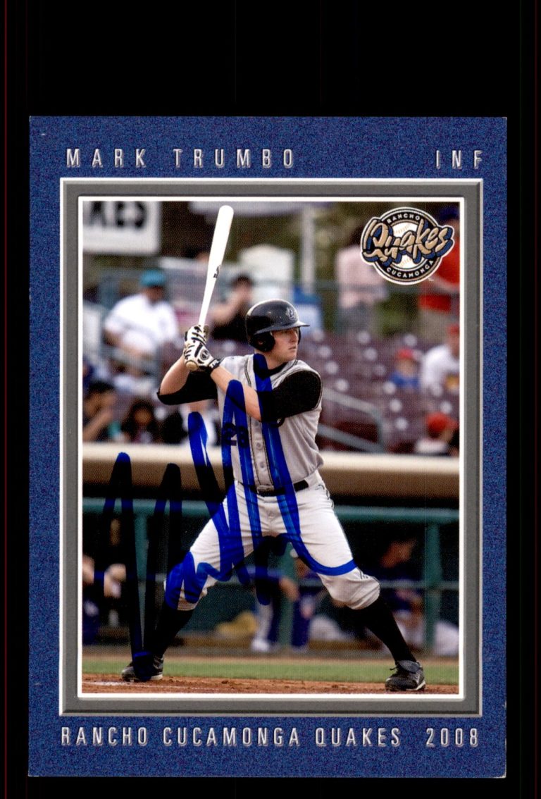 Signed Baseball Card Auto Mark Trumbo 2008 Grandstand Rancho Cucamonga Quakes