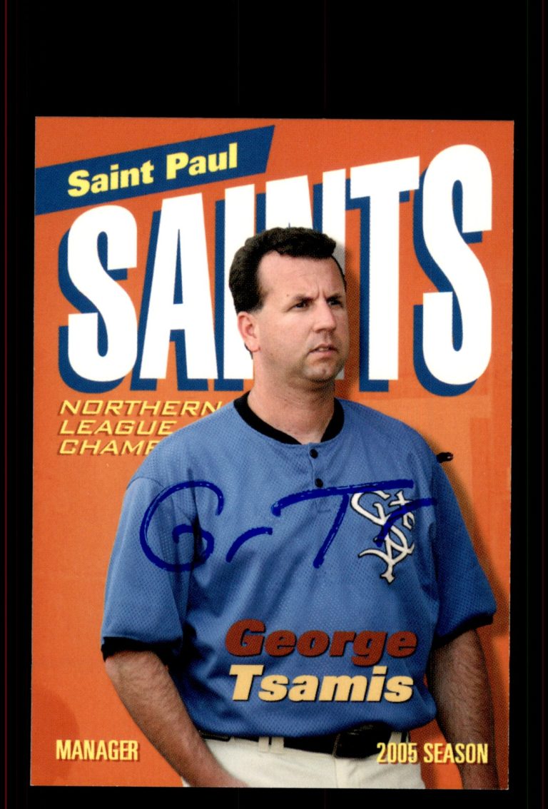 Signed Baseball Card Auto George Tsamis 2005 St. Paul Saints