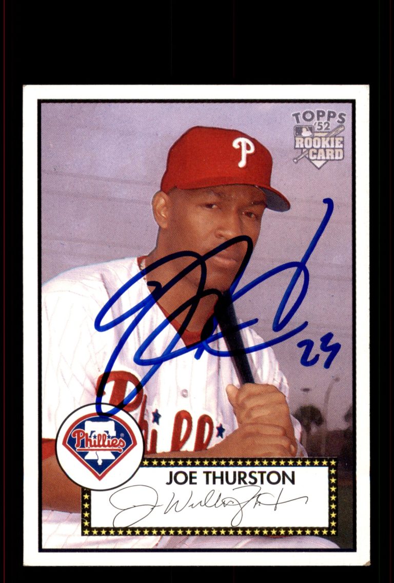 Signed Baseball Card Auto Joe Thurston 2006 Topps '52 Rookies #293 Phillies