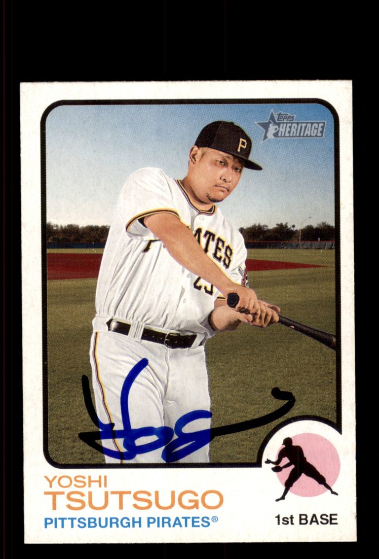Signed Baseball Card Auto Yoshi Tsutsugo 2022 Topps Heritage #41 Pirates
