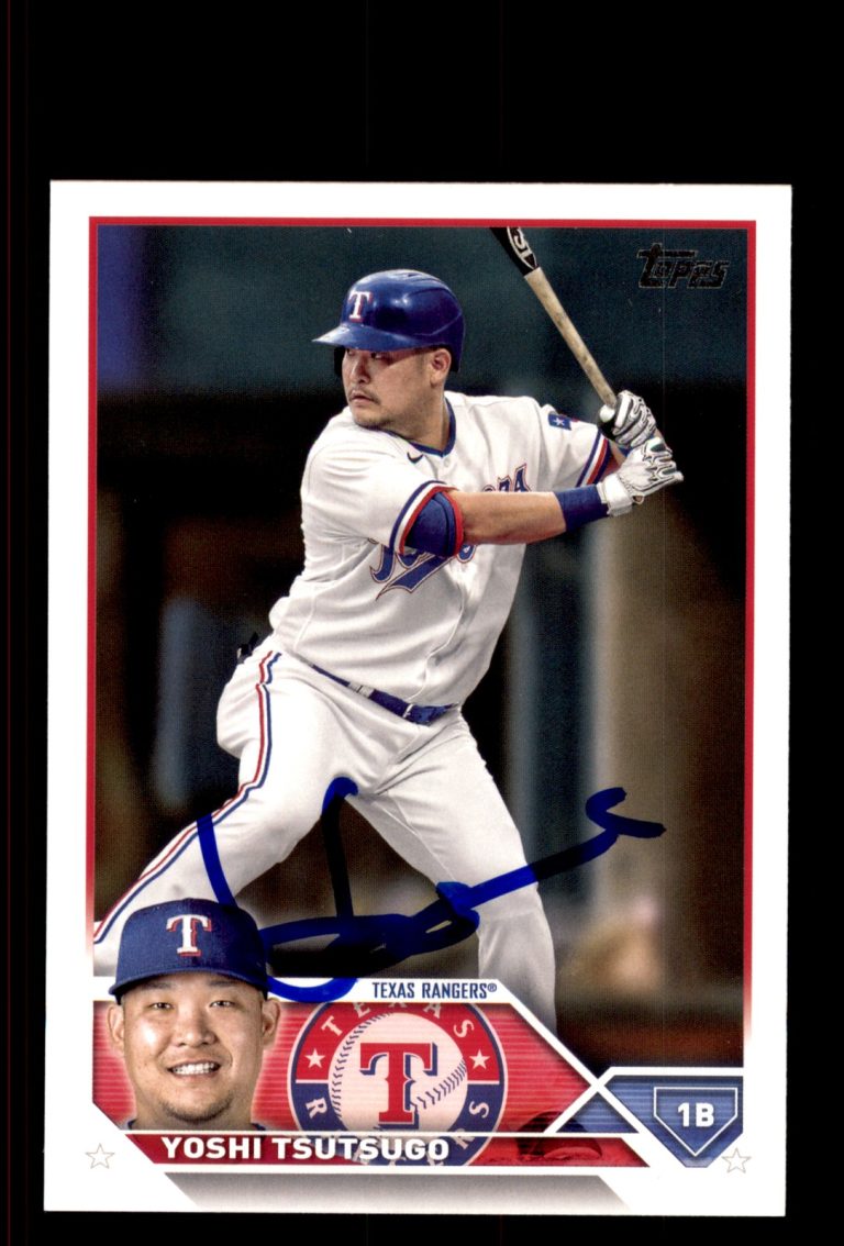 Signed Baseball Card Auto Yoshi Tsutsugo 2023 Topps #404 Texas Rangers